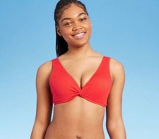 Shade  Shore Bandeau Bikini Top Womens Size 38B Underwire Red