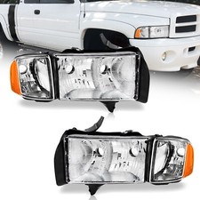 Weelmoto Headlights For 1999-2001 Dodge Ram 1500 Sport Corner Lamps Leftright