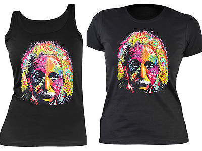 Einstein Damenshirt Albert Einstein Motiv Wissenschaftler Pysiker Trägershirt