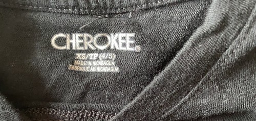 Cherokee Black Shirt Top Girls Size 4/5 Long Sleeves - Picture 2 of 2
