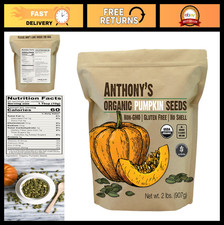 Organic Pumpkin Seeds 2 lb - Gluten Free, Non-GMO, Raw, Unsalted, No Shell Snack