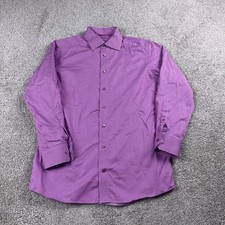 Eton Shirt Mens 15 3/4 Purple Striped Contemporary Button Up Office Commuter