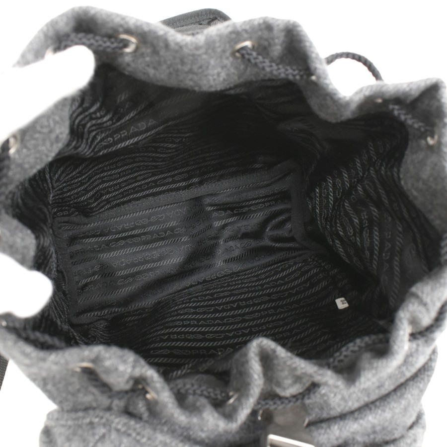 PRADA Mini Backpack V203 FELTRO Wool Gray Triangle Logo Plate PRADA from japan thumbnail 8