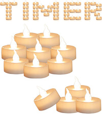 12pcs Led Tea Lights with Timer Function 6Hrs On 18Hrs Off Mini Flameless Candl