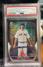 Marketplace image: Marcelo Mayer 2023 Bowman Chrome Black Mega Box Ref 1/1 Image Variation SP PSA 9