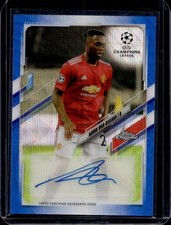Aaron Wan-Bissaka Auto 2021 Topps Chrome Blue Wave Manchester United Autograph