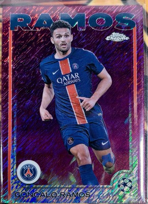 24/25 Topps Chrome UCC; Gonzalo Ramos Magenta Shimmer, PSG