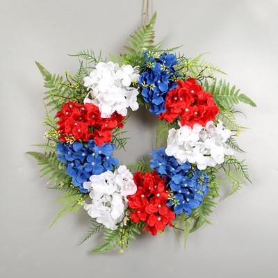 Amerikanischer Kranz Blumengirlande Grün Memorial Day Wand Fensterbehang