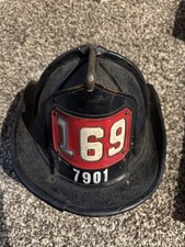 Vintage Cairns & Bros Leather Fire Helmet FDNY Ladder 169 ~ 7901 ~ 1950's
