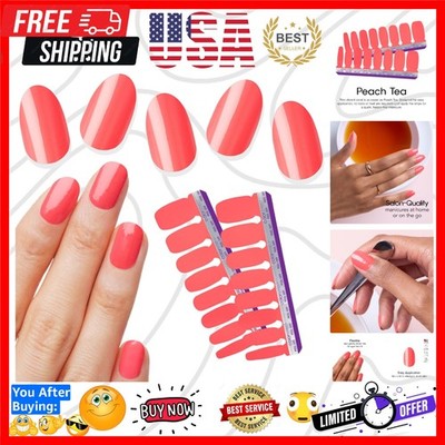 Peach Tea - Vibrant Coral Crème Finish Nail Art, Fresh Peach-Inspired Tones, ...