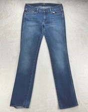 7 For All Mankind Kate Jeans 29 Straight Low Rise Blue (30x34) Distressed