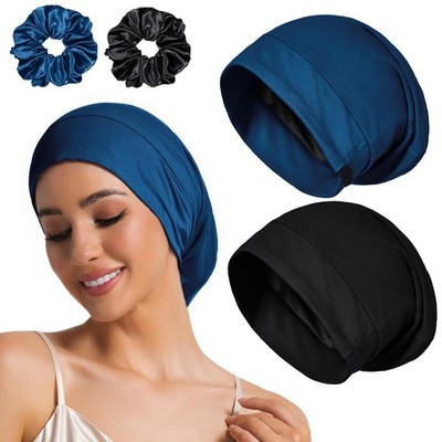 Adjustable Cooling Lining Sleep Cap Bonnet for Curly Hair Braids Beanie Hat
