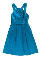NWT David's Bridal Style 83690 Teal Blue Halter Strappy Dress Womens Size 2 $139