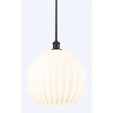 Innovations Lighting 516-1S-17-14 White Venetian Pendant White - Oil Rubbed