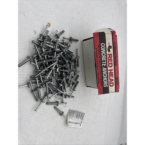 RED HEAD 82 Pack 1/4" x 1" Hammer-Set Nail Drive Concrete Anchors