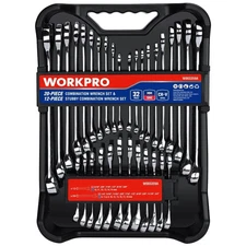 SAE&Metric WORKPRO 32PC Combination Wrench Set 12 PT Regular Wrenches set w/Tray