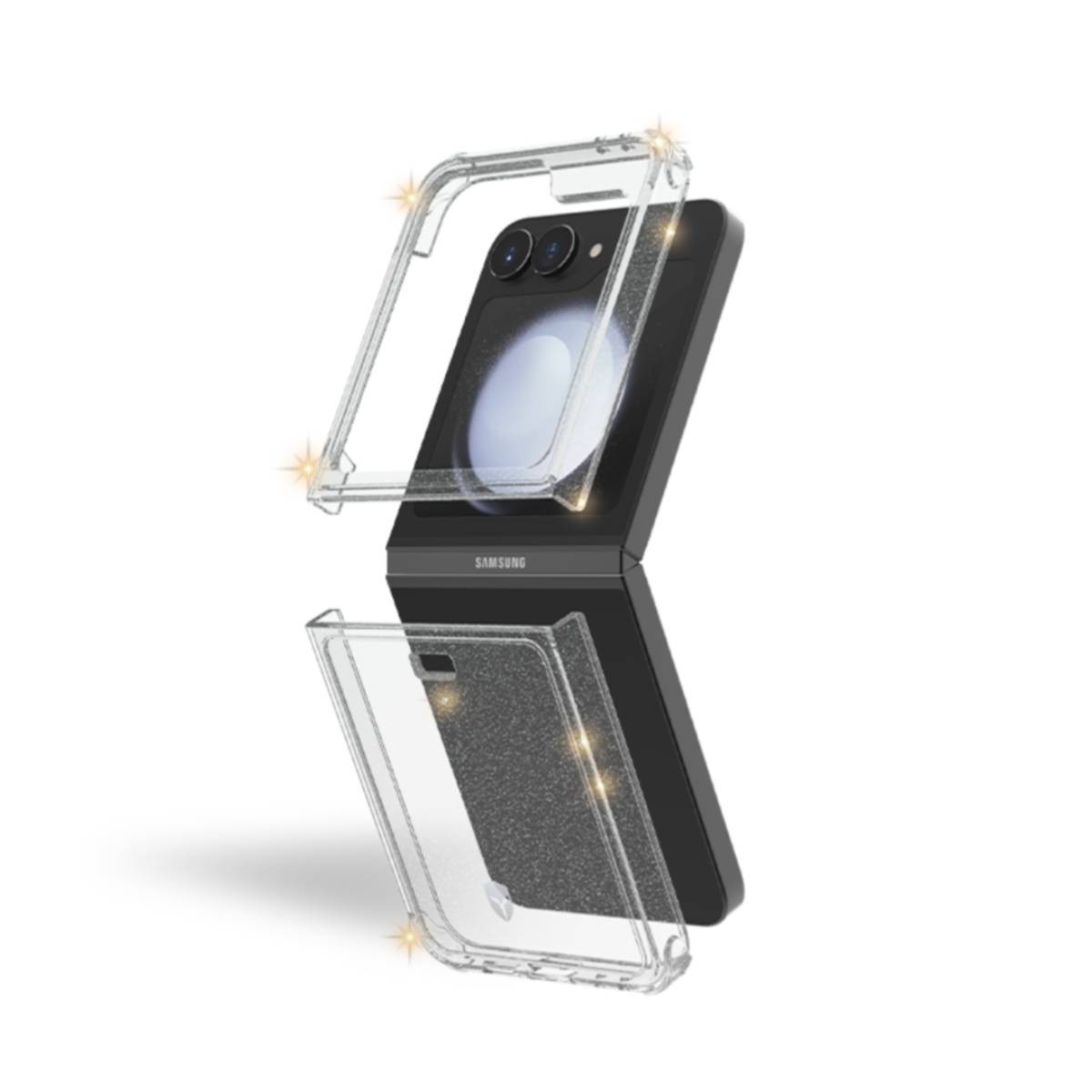 Protection antichoc Galaxy Z Flip 6 paillettes coque renforcée Force Case