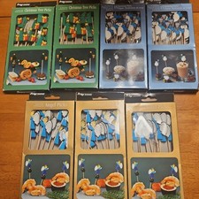 Progressus  Vintage Christmas Tree, snowman and angel honeycomb Picks. 7 packs.