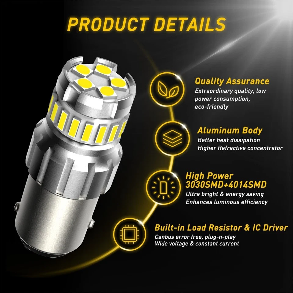 1157 23-SMD LED Tail Brake Stop Reverse Parking Light Bulbs 6000K Super White - Image 2 of 4
