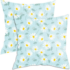 2 Pack Retro Cute Daisy Decor Throw Pillow Covers, 18X18 Pillow Cover, Decorativ