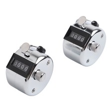 2pcs Metal Manual Handheld Click Counter 4 Digit Tally for Counting and Scores