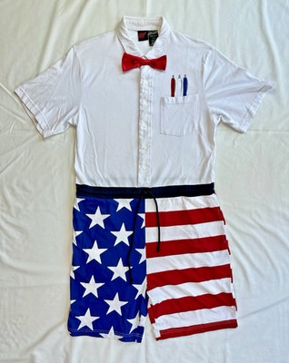 USA Smart Nerd COSTUME Geek M medium PATRIOTIC rally protest mens womens jumper