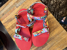 Teva Womens Strappy Platform Sandals Red Mult...
