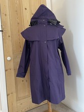 Tayberry Waterproof Long Hooded Zip Up High Neck Riding Coat Size XXL Purple