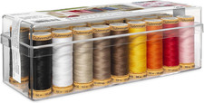 Cotton Thread Set 26 Spools Assorted Colors Storage Box for Sewing Quilting