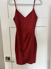 Lulu’s Red Forever Your Girl Bodycon Mini Cocktail Party Holiday Dress Ruched M