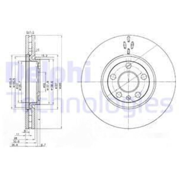 Delphi 2X Bremsscheibe Vorne Ø285 Mm Unbeschichtet FüR Peugeot 807 E 2.0 Hdi-image