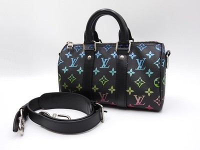 LOUIS VUITTON Monogram Iridescent Keepall Bandouliere 25 Hand Bag