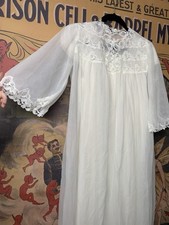 1960s Vintage Italy White Lace Nightgown Robe Peignoir Set Bridal Lingerie