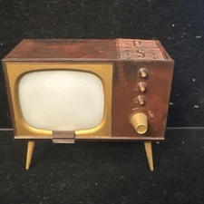 1950's VTG Tiny TV Salt & Pepper Set Original Photo Mid Century Television MCM