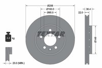 2X Bremsscheibe PRO Textar 92098603 FüR Audi VW Seat Skoda Golf TT Leon 8L1 A3 4