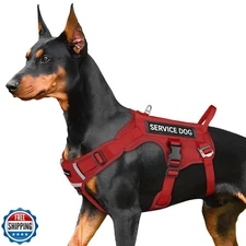 FAYOGOO Tactical Dog Harness for Large Dogs - Dog Harness Escape Proof with H