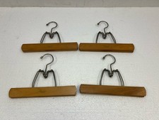 Vintage Wood Hanger Lot closet organizer pants trousers clamp clothing THE SCOT