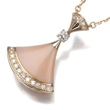 Auth BVLGARI Necklace Pink Opal Diamond Divas' Dream 18K 750 Rose Gold 