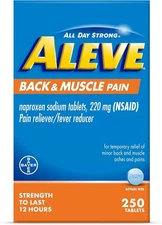 Aleve Naproxen Sodium Back & Muscle Pain Reliever Tablets 250 Ct