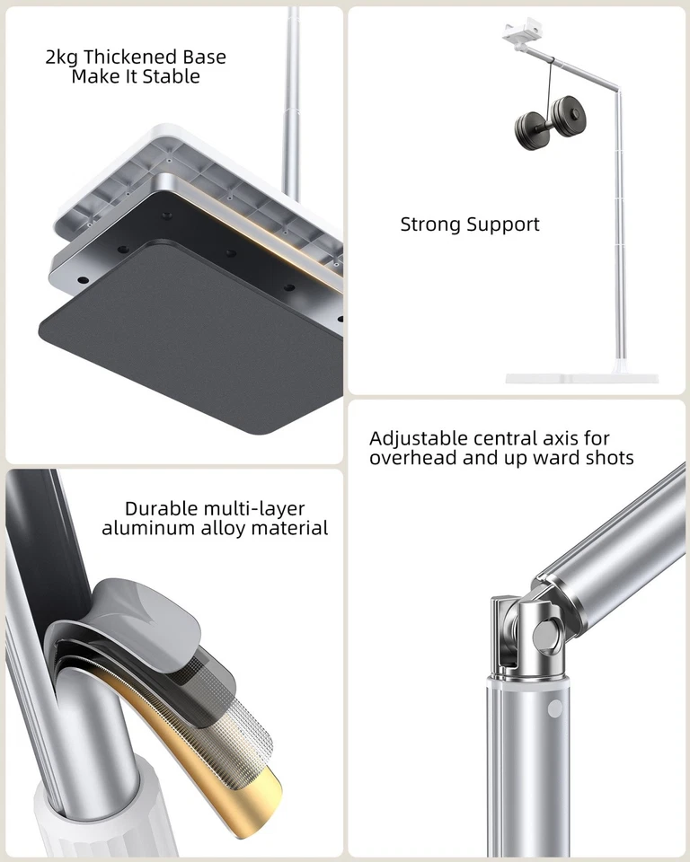 Universal 360° Adjustable Floor Stand Holder for Tablet iPad iPhone 4.5-12.9inch - Image 4 of 4