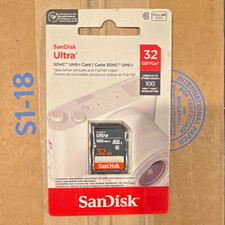 SanDisk Ultra 32GB SDHC UHS-I Class 10 100MB/s Memory Card Full HD Video