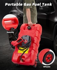 15 Gallon Fuel Caddy Portable Gas Tank Diesel Fuel W/ Transfer Pump  10Ft Hose