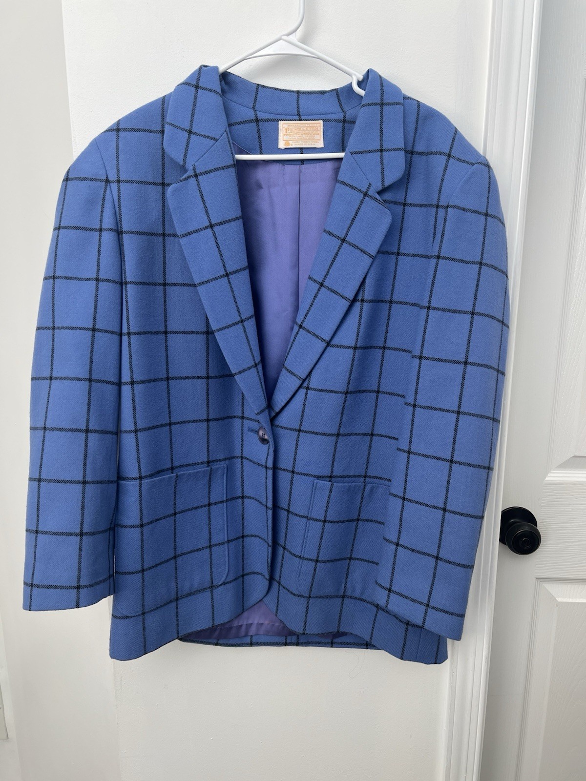 Pendleton Women’s Blue/ Black Checkered Jacket Wi… - image 1