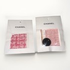 X2 CHANEL Pink Fabric Swatch Tweed + Collectible Black Rhinestone Loose Button — photo 2