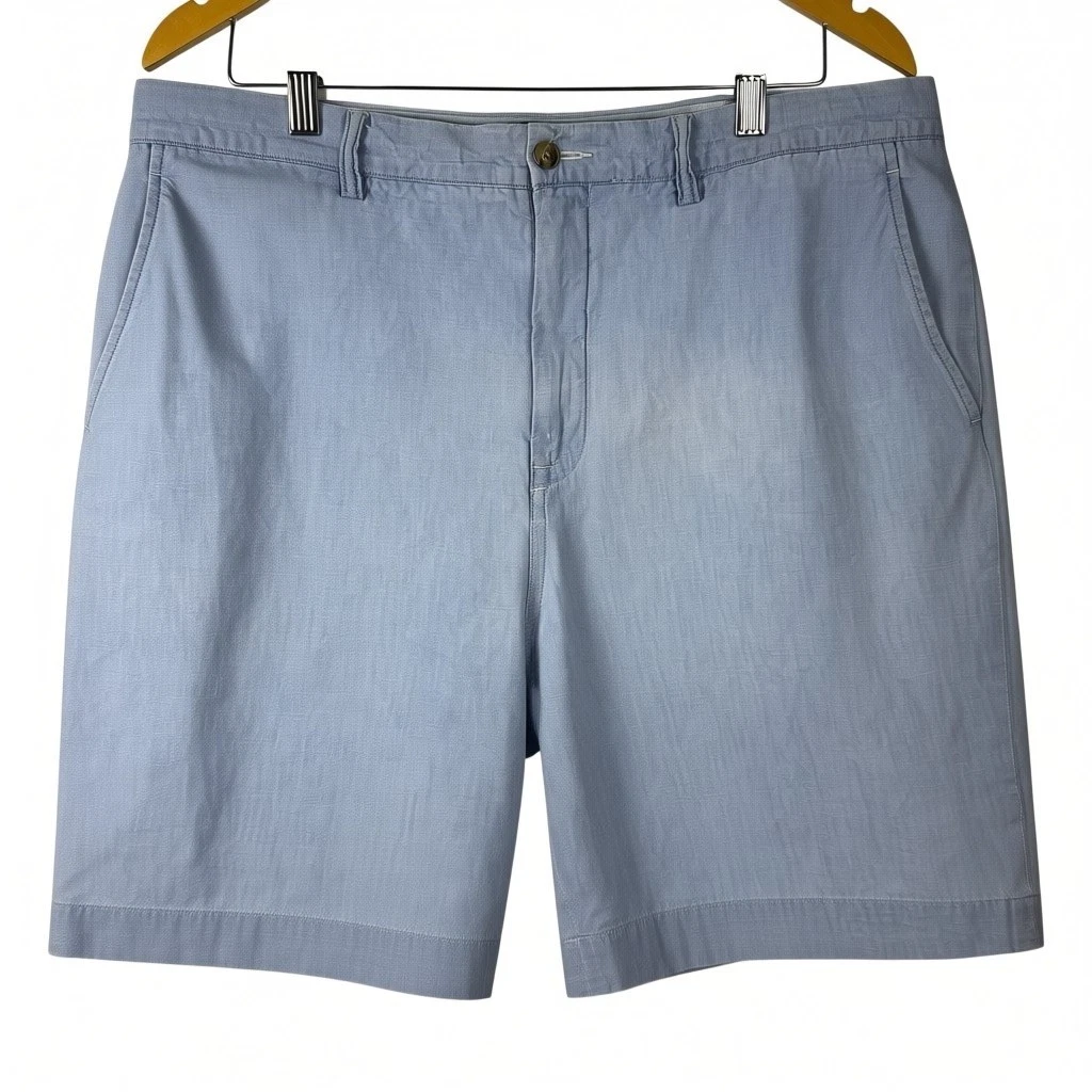 Polo Ralph Lauren Shorts Men 40 Light Blue Classic Fit Linen Blend Golf