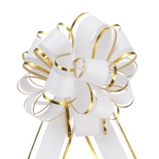 5pcs 4 Inch Large Big Pull Bow Gift Wrapping Bows Ribbon for Christmas, White