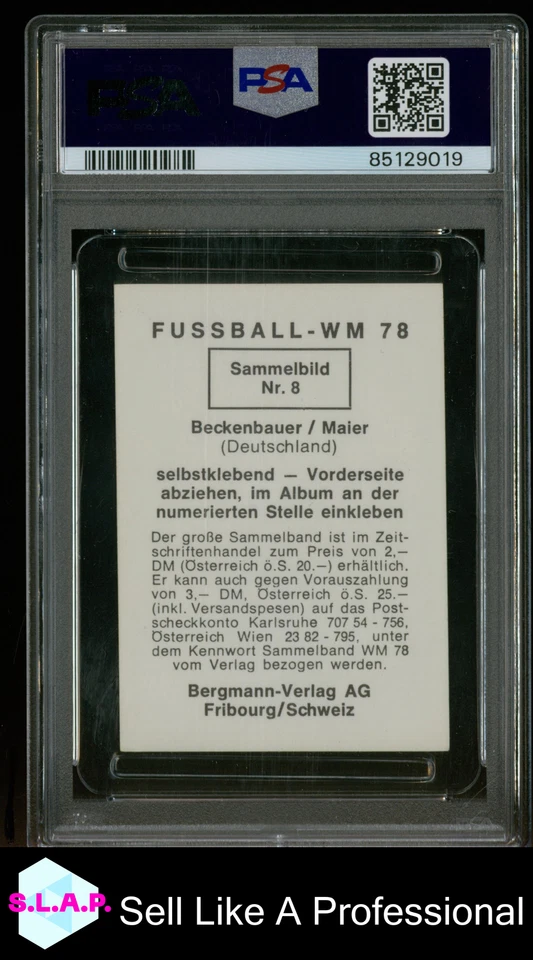 FRANZ BECKENBAUER BERGMANN-VERLAG FUSSBALL WM 78 1978 8 AUTO PSA 5 - Bild 2 von 2