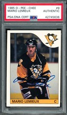 Mario Lemieux Signed 1985-86 O-PEE-CHEE RC 9 Penguins PSA/DNA #42745636