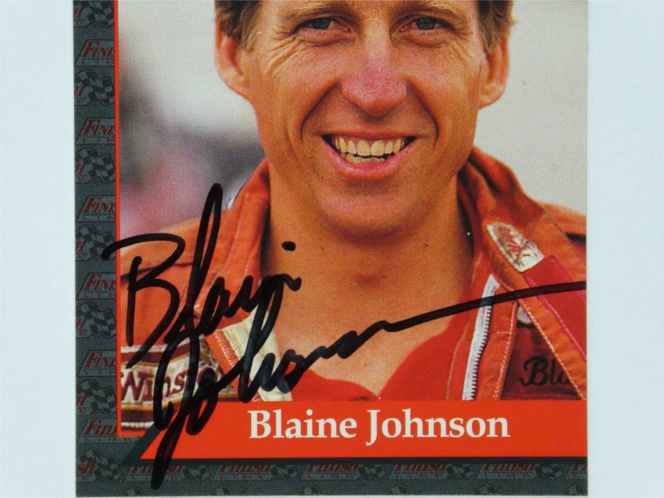Blaine Johnson Signed 1993 Finish Line NHRA Trading Card #114 Autographed - Image 2 of 3