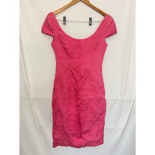 Gianni Versace Spring2009 2125$ Pink Croc Jacquard Sheath Zip Back EU 42 